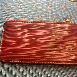 Louis Vuitton Red Epi Leather Wallet with Keyring👝louis5